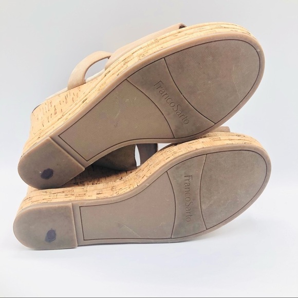 Franco Sarto‎ women’s tan suede wedge cork slip on 10M - Picture 7 of 12